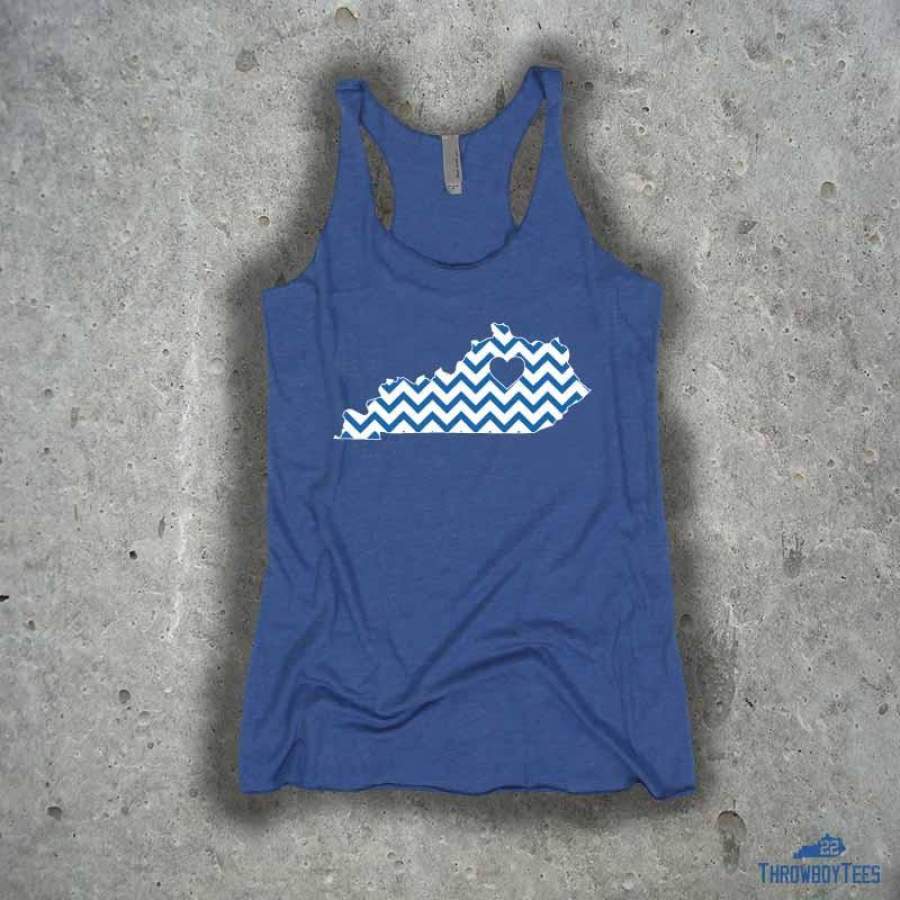 Kentucky Chevron – ladies blue tank