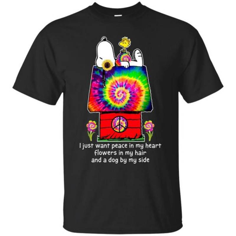 I Just Want Peace In My Heart Flowers In My Hair Snoopy Dog Shirt