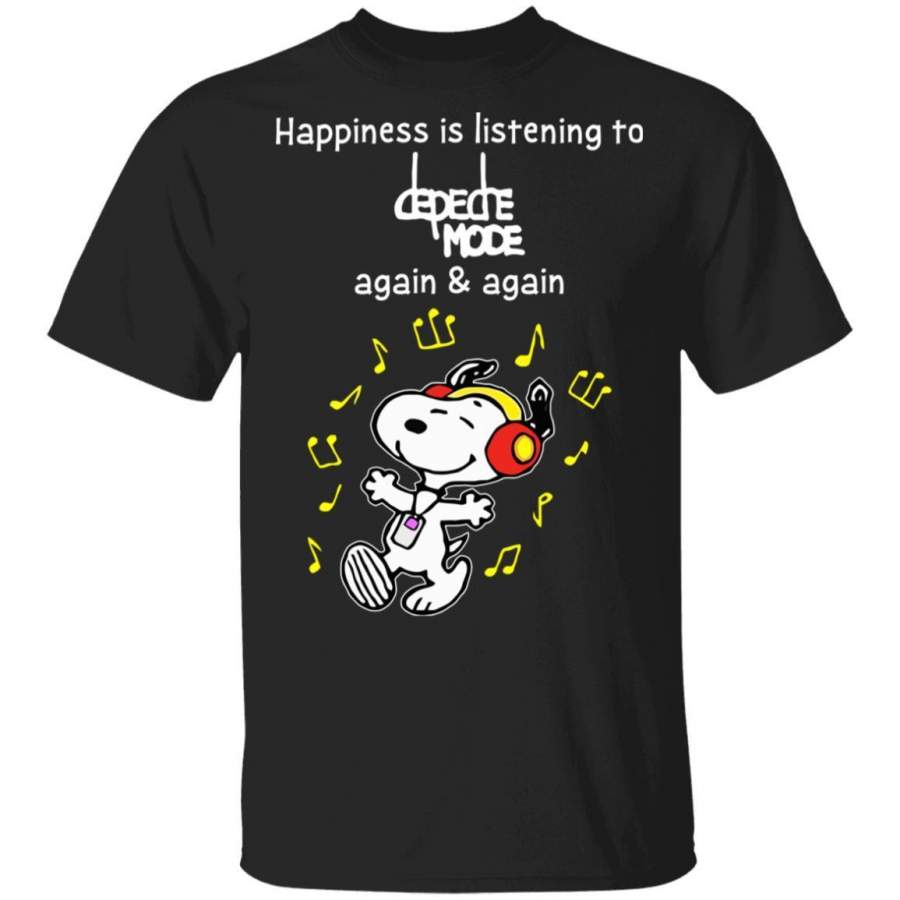 Happiness Is Listening To Depeche Mode T-shirt Snoopy Rock Tee HA03