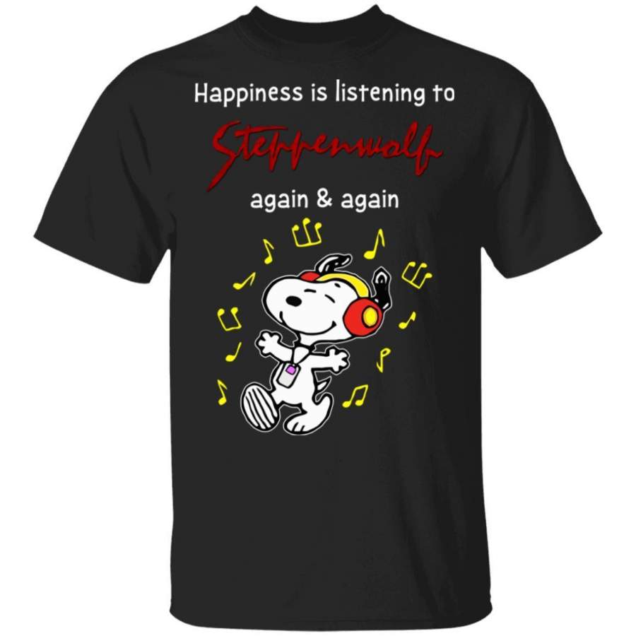 Happiness Is Listening To Steppenwolf T-shirt Snoopy Rock Tee HA03