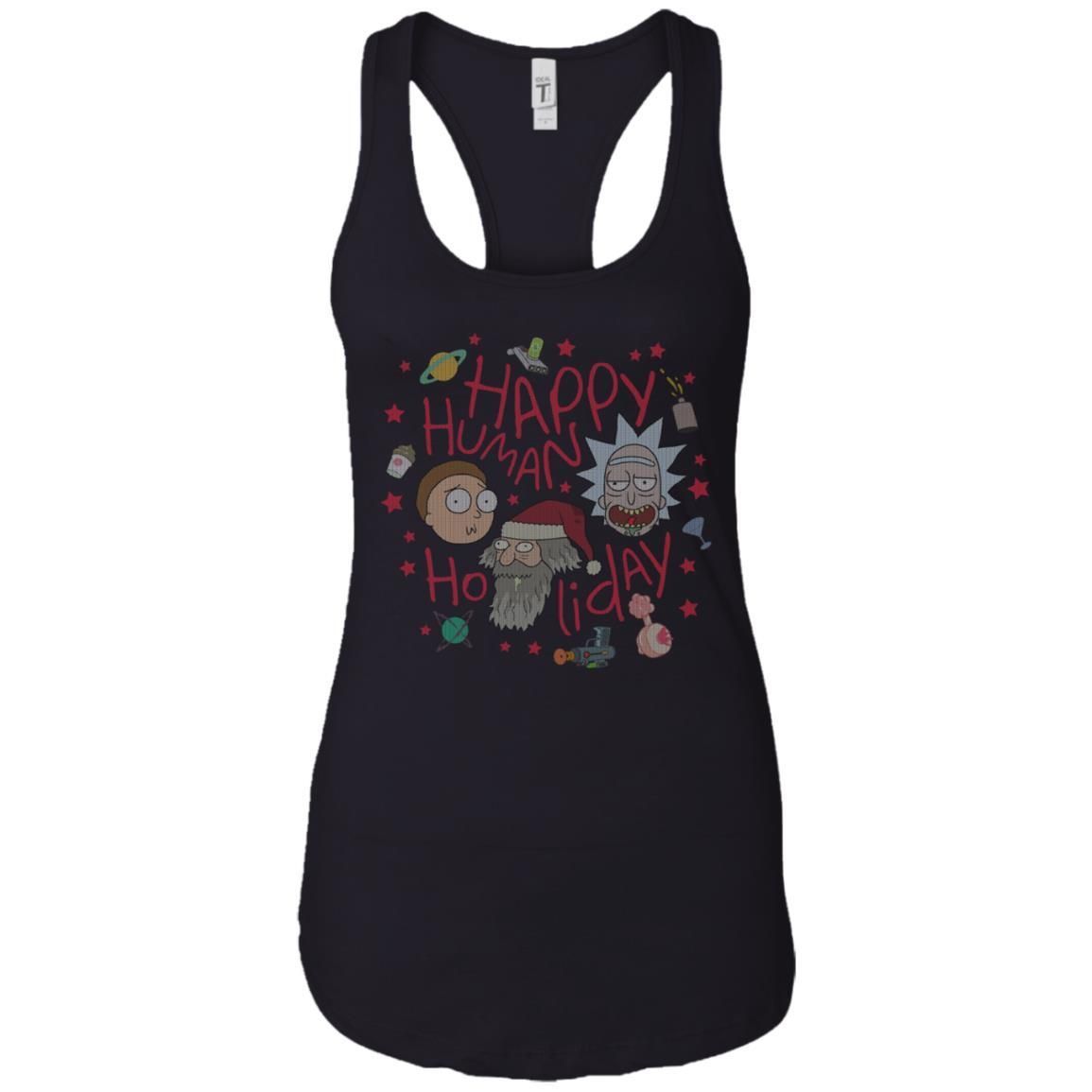 Rick And Morty Happy Human Holiday Jumper Women Tank