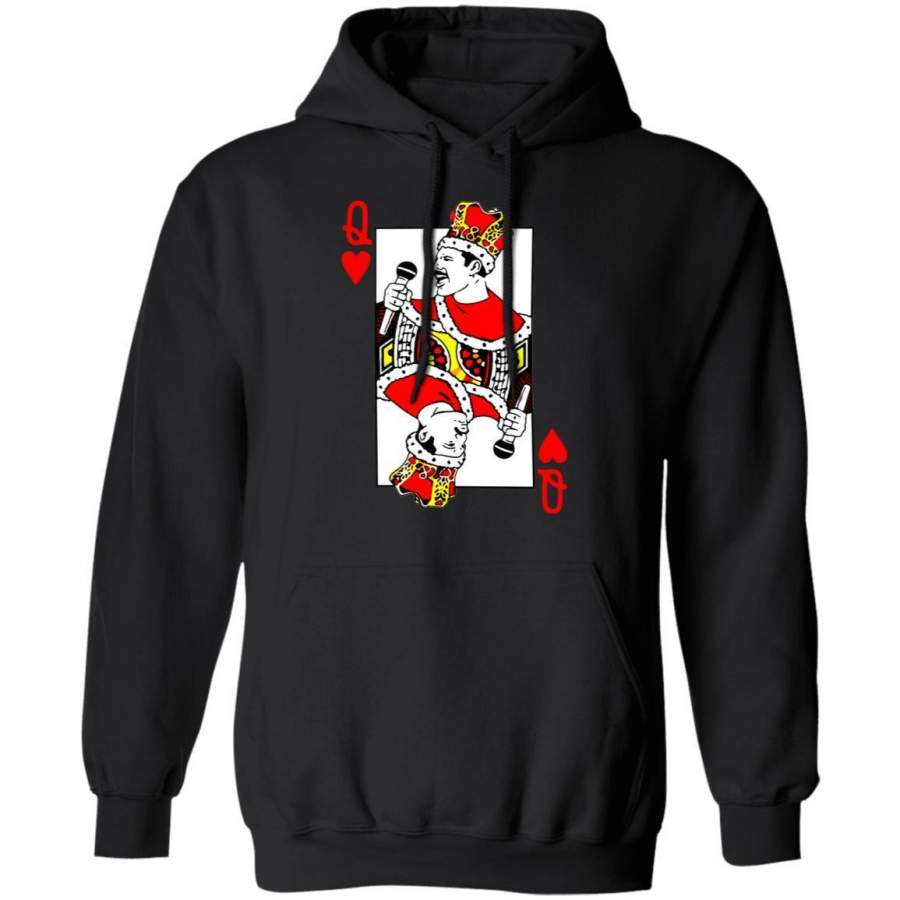 Freddie Mercury Hoodie Queen Of Hearts Poker Shirt Fan Gift MT12