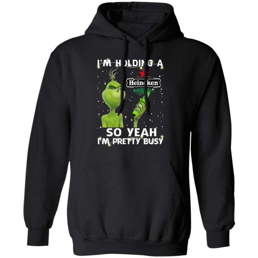 Christmas Hoodie Grinch I’m Holding Heineken Funny Beer Xmas Shirt VA11