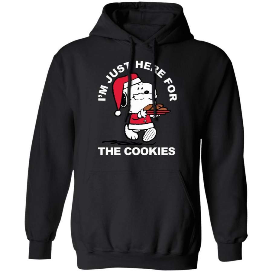 I’m Just Here For The Cookies Santa Snoopy Hoodie Funny Xmas Gift MT11