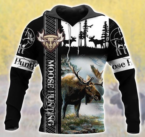 Moose Hunting Black 3D All Over Print | Unisex | Adult | Ht5274