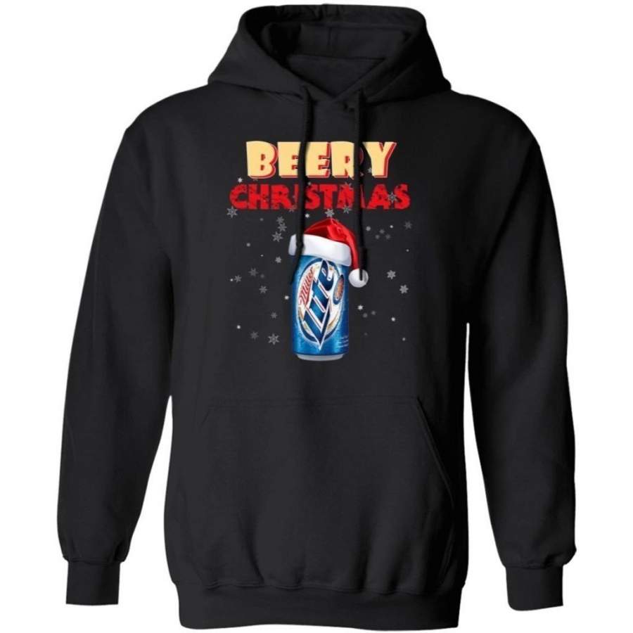 Beery Christmas Miller Lite Hoodie Funny Beer Hoodie Xmas Gift HA10