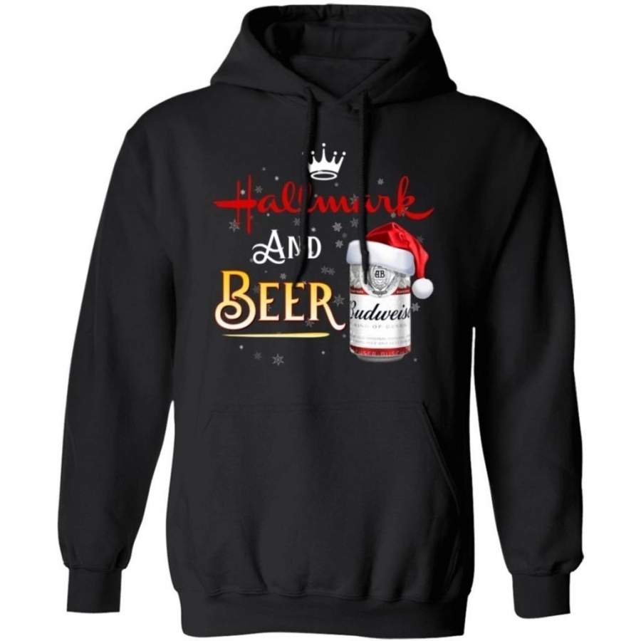 Hallmark And Budweiser Beer Christmas Hoodie Funny Christmas Gift HA10