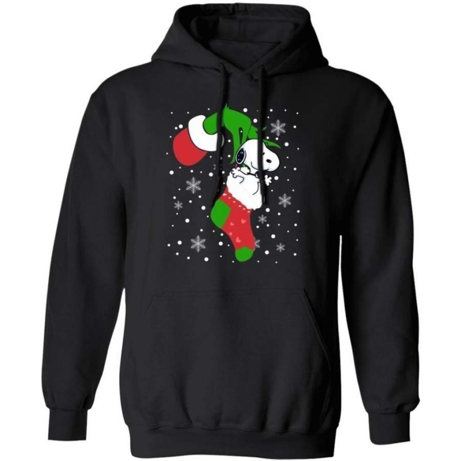 Grinch Hand Holding Snoopy Christmas Hoodie Cute Gift MT10