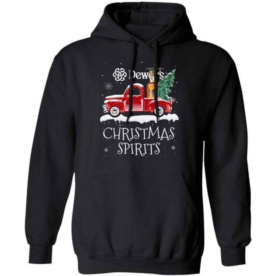 Christmas Spirits Dewar’s Hoodie Whisky On Red Truck Xmas Gift VA10