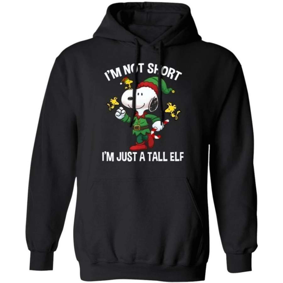 I’m Not Short I’m Just A Tall Elf Snoopy Hoodie Funny Christmas Gift MT10