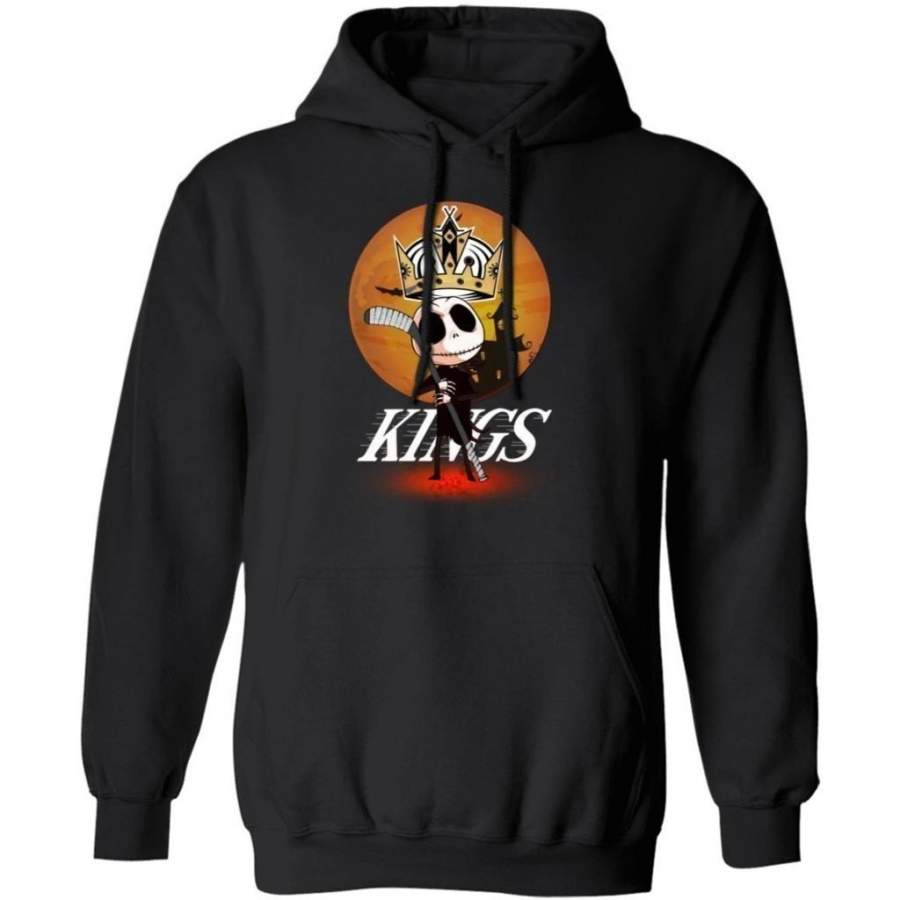 Jack Skellington Holding Hockey Stick Los Angeles Kings Hoodie For Fans HA09