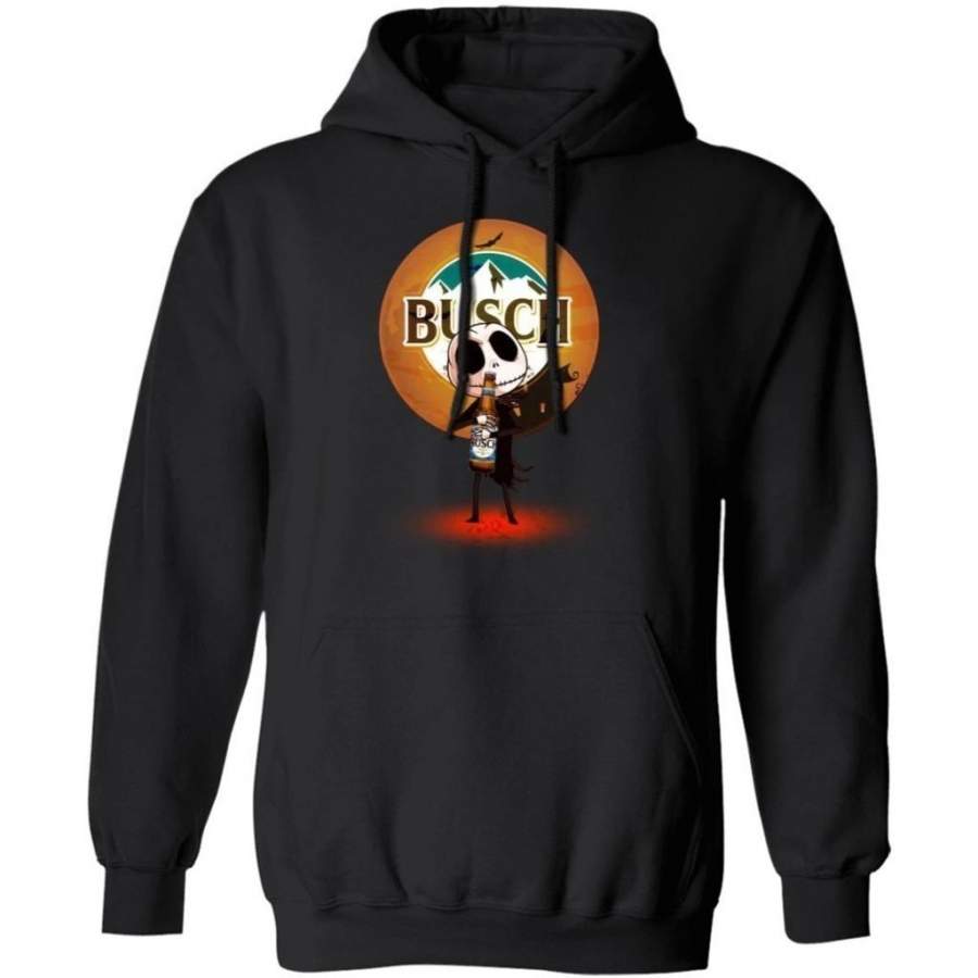 Jack Skellington Holding Busch Beer Hoodie Funny Gift HA08