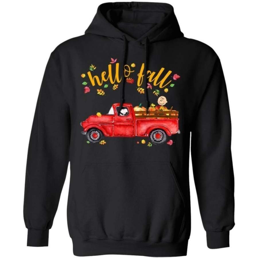 Hello Fall Snoopy Driving Red Truck Hoodie For Autumn Season VA09