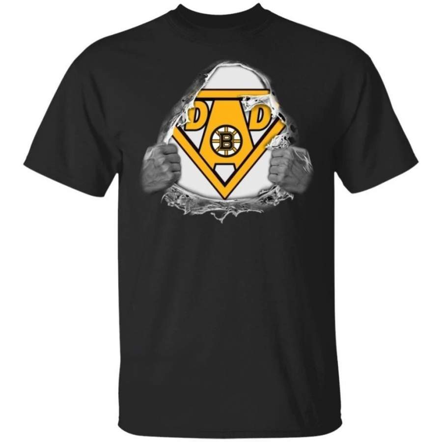 Dad Super Fan Boston Bruins Hockey T-Shirt Gift For Dad