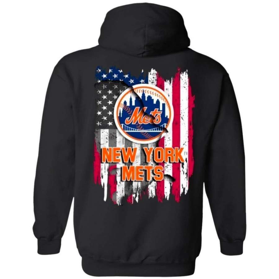 New York Mets American Flag Hoodie Fan Gift Idea
