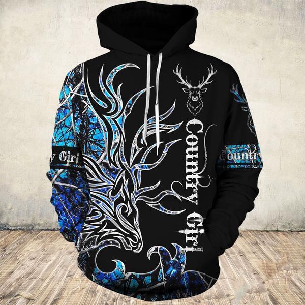 Country Girl Blue Hunting 3D All Over Print | Unisex | Adult | Ht4534