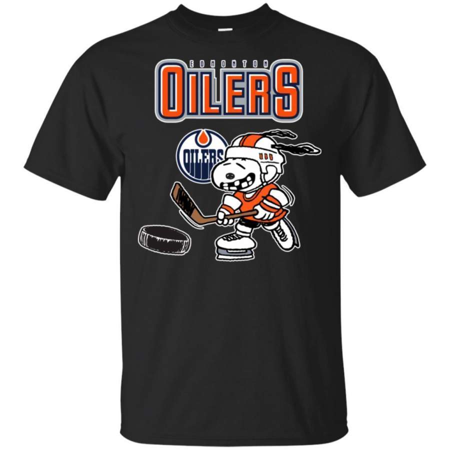 Edmonton Oilers Snoopy Hockey T-shirt Funny Fan Men Women