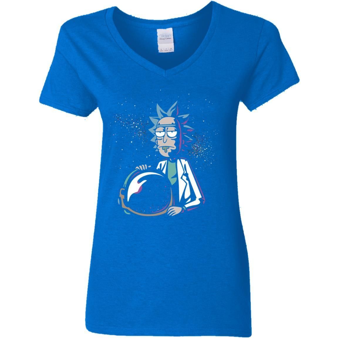 Rick And Morty Astronaut Helmet Women V-Neck T-Shirt