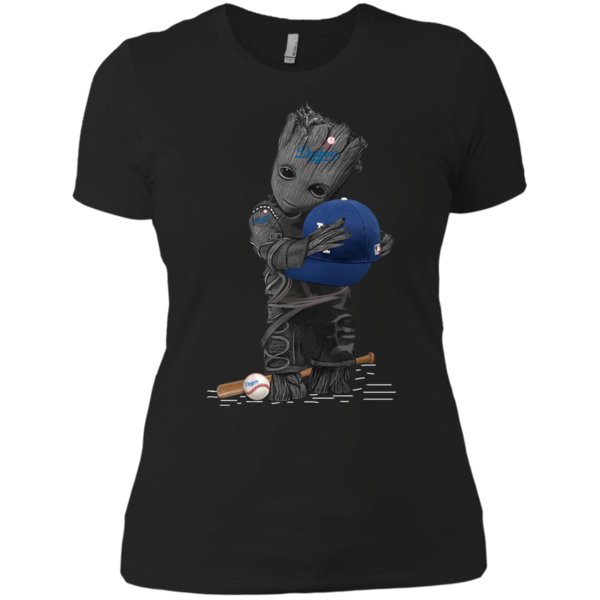 Groot Hug Los Angeles Dodgers Baseball Shirt Ladies’ Boyfriend Shirt