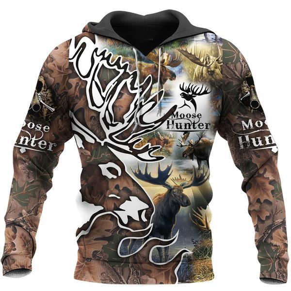 Hunting – Moose Hunter Brown Camo 3D All Over Print | Unisex | Adult | Ht5291