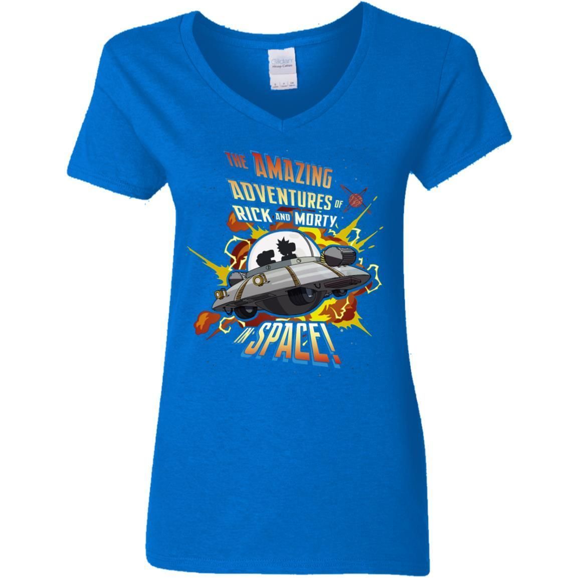 Rick And Morty Amazing Adventures In Space Women V-Neck T-Shirt