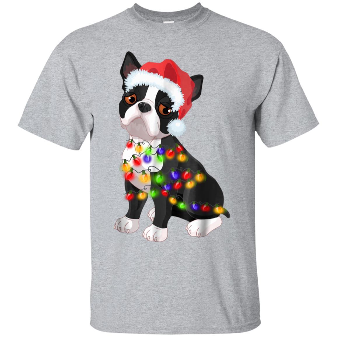 Boston Terrier Christmas T-Shirt Gifts Cute Dog Lovers