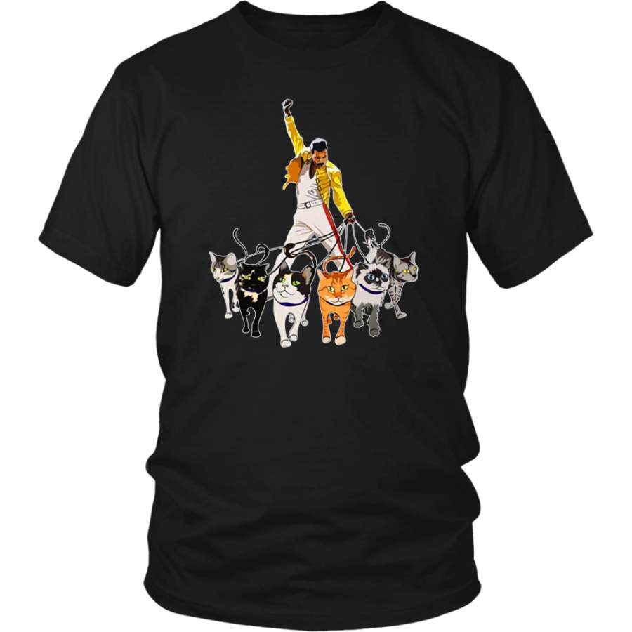 Funny Cat Freddie Mercury EWith His Cats T Shirts