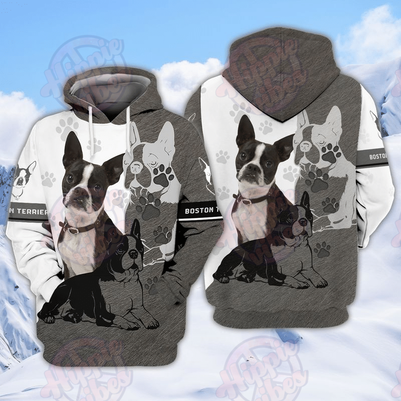 Boston Terrier 3D All Over Printed Hoodie