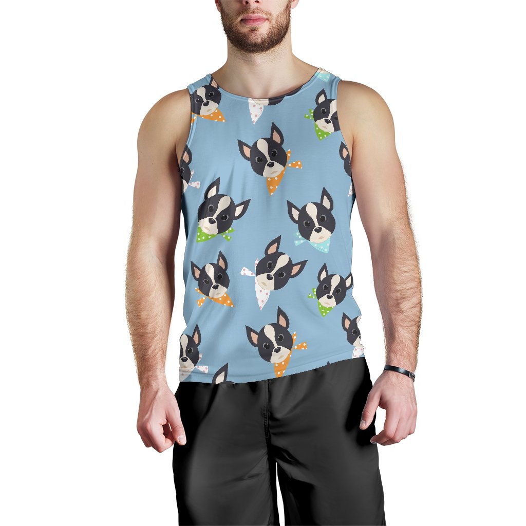 Cute Boston Terrier Pattern Men Tank Top