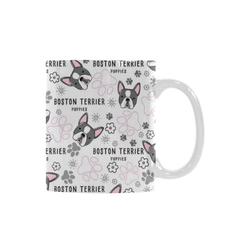 Boston Terrier Pattern Classical White Mug (FulFilled In US)