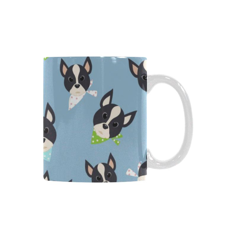 Cute Boston Terrier Pattern Classical White Mug (FulFilled In US)