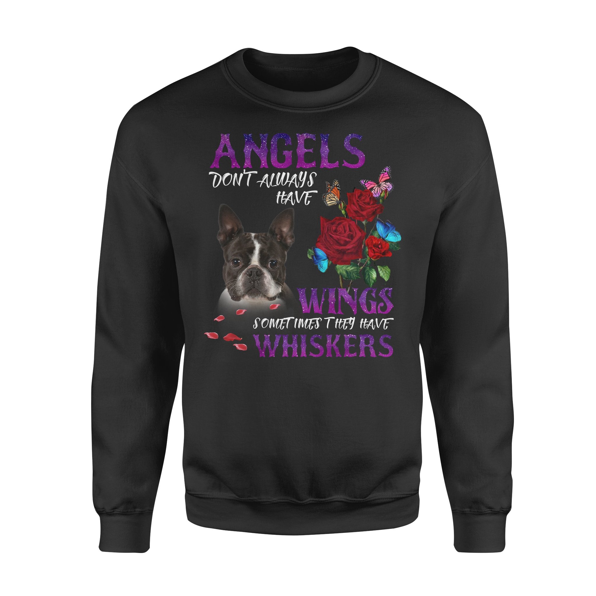 Boston Terrier with angels – Standard Crew Neck Sweatshirt, Gift for you, gift for her, gift for him, gift for dog lover, gift for boston terrier lover