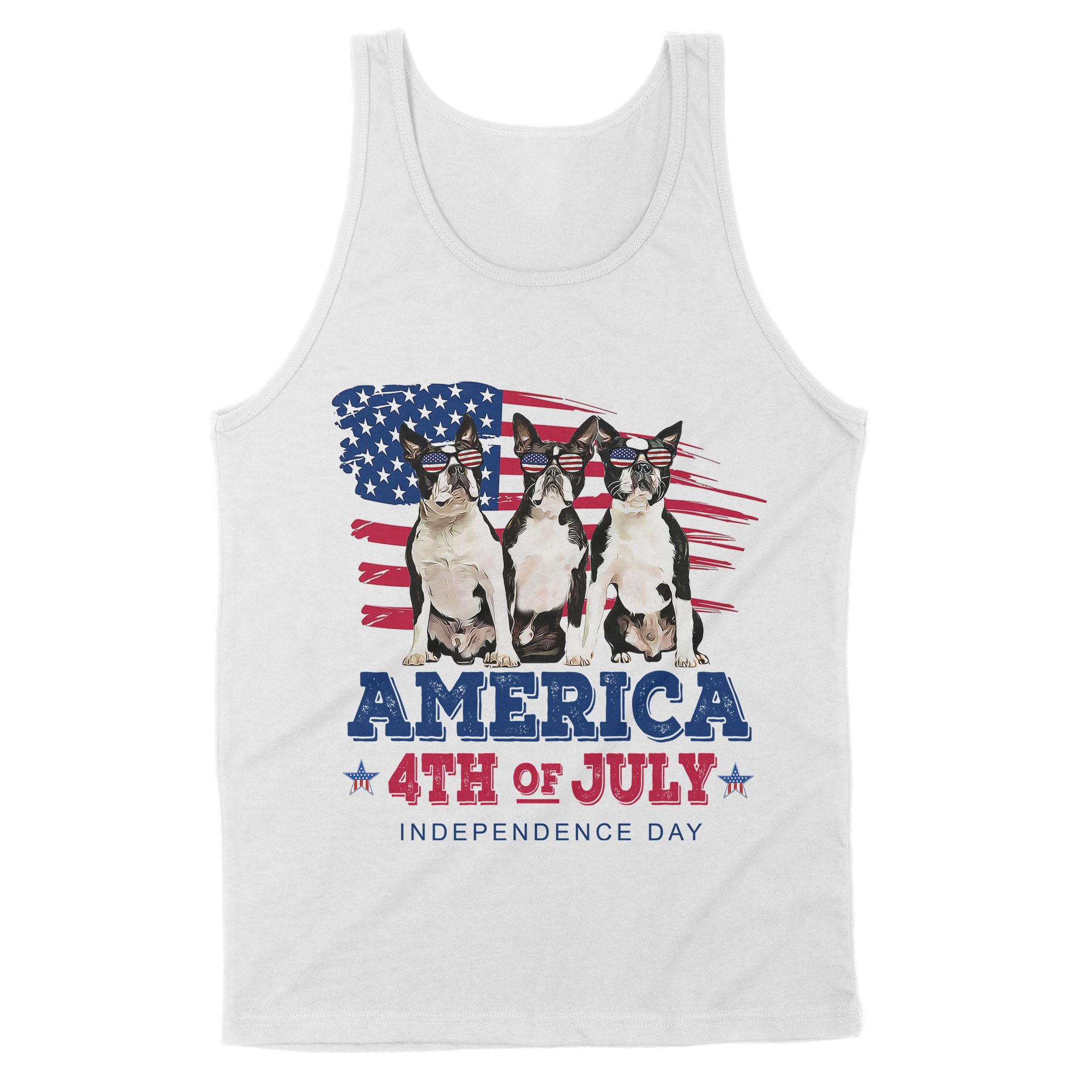 America 4th of july indepenence day, boston terrier freedom t shirt – Standard Tank, Gift for you, gift for her, gift for him, gift for dog lover, gift for Boston Terrier lover