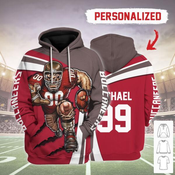 Gearhomies Personalized Unisex Tracksuit Hoodies Tampa Bay Buccaneers Football Team 3D Apparel