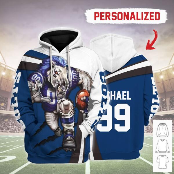 Gearhomies Personalized Unisex Tracksuit Hoodies Indianapolis Colts Football Team 3D Apparel