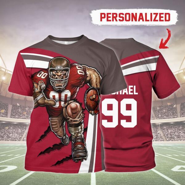 Gearhomies Personalized Unisex T-Shirt Tampa Bay Buccaneers Football Team 3D Apparel