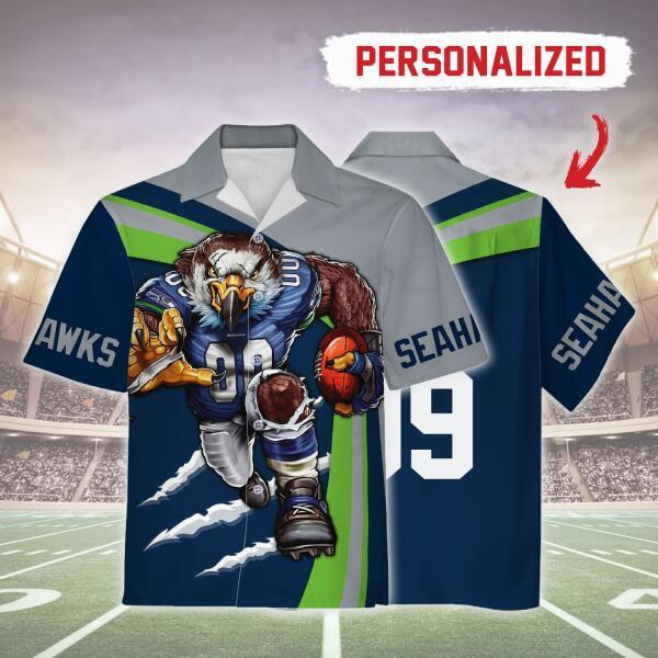 Gearhomies Personalized Unisex Hawaiian Shirt Seattle Seahawks Football Team 3D Apparel