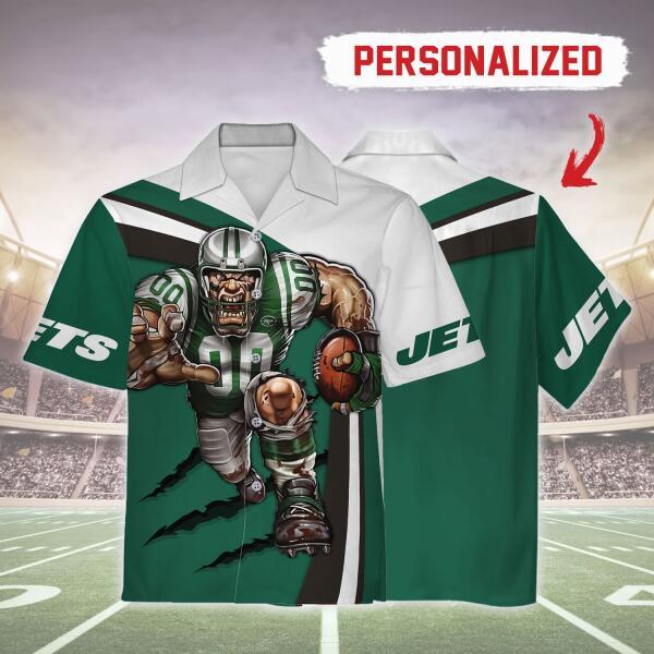 Gearhomies Personalized Unisex Hawaiian Shirt New York Jets Football Team 3D Apparel