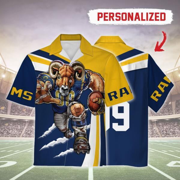 Gearhomies Personalized Unisex Hawaiian Shirt Los Angeles Rams Football Team 3D Apparel