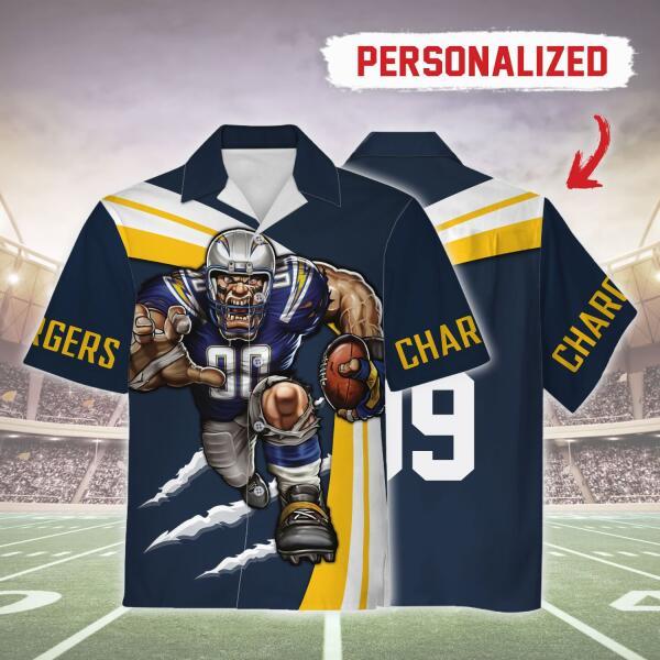 Gearhomies Personalized Unisex Hawaiian Shirt Los Angeles Chargers Football Team 3D Apparel