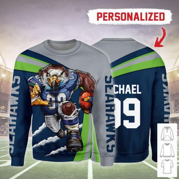 Gearhomies Personalized Unisex Sweatshirt Seattle Seahawks Football Team 3D Apparel