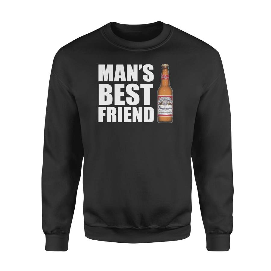 Dngfashion ‘s Budweiser Beer Man’s Best Friend T-Shirt – Standard Fleece Sweatshirt