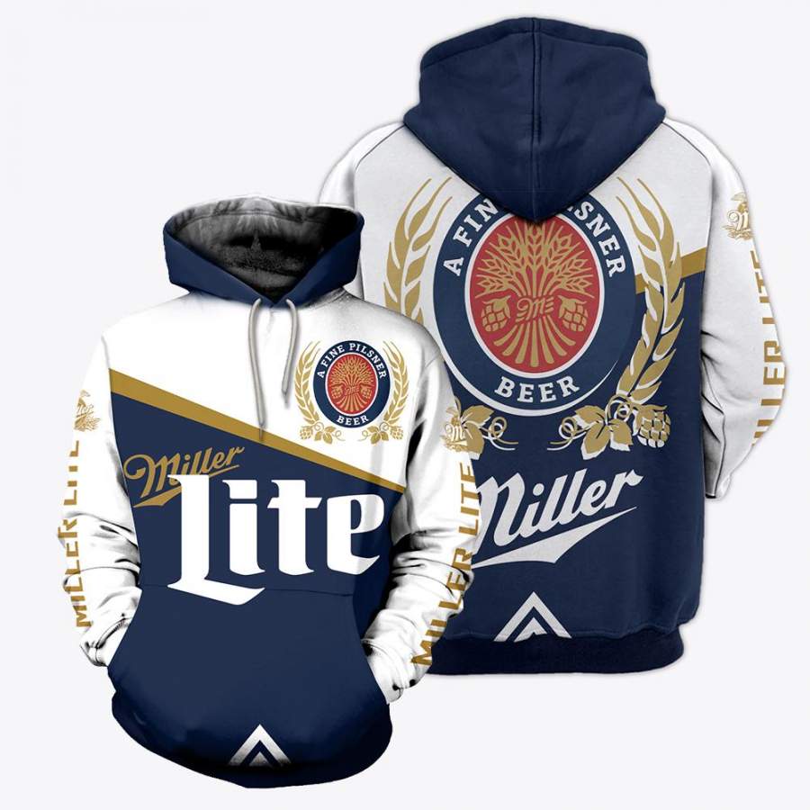 3D ALL OVER PRINTED MILLER LITE?HOODIE 1