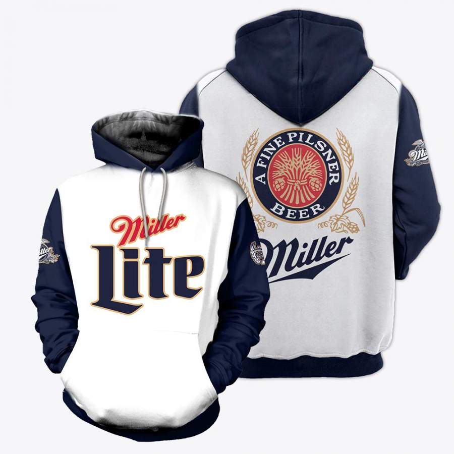 3D ALL OVER PRINTED MILLER LITE?HOODIE