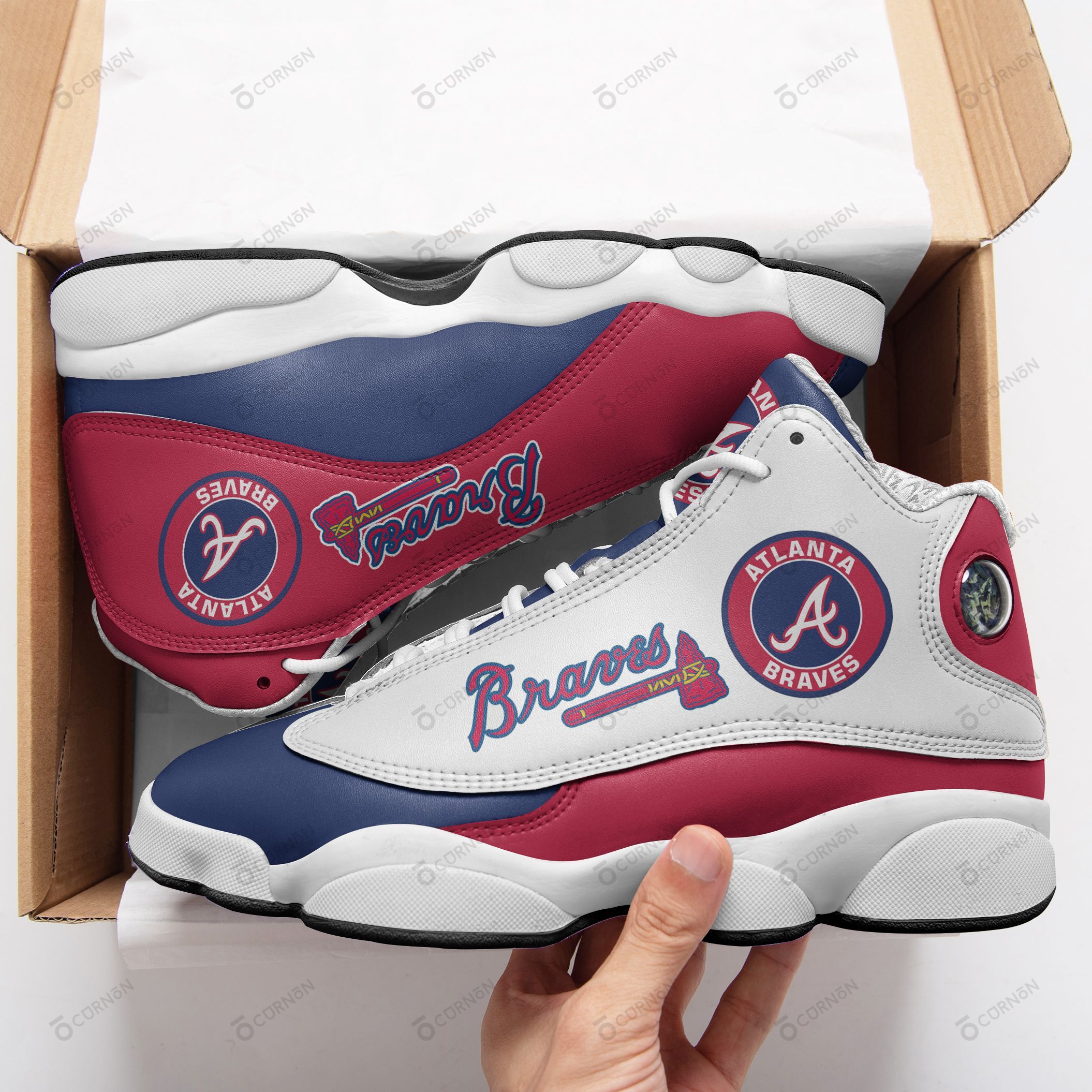 Atlanta Braves Air JD13 Sneakers 050