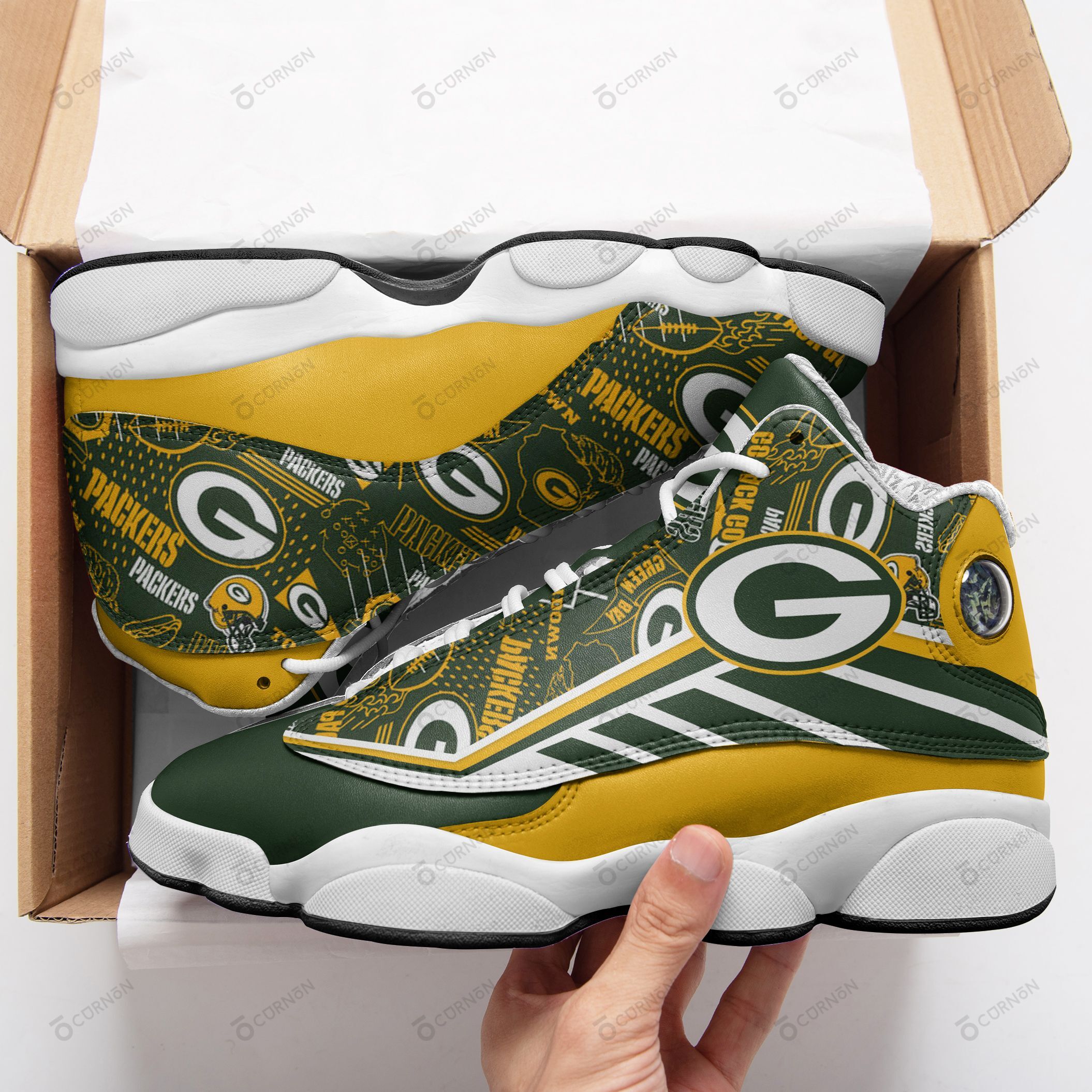 Green Bay Packers Air JD13 Sneakers 635