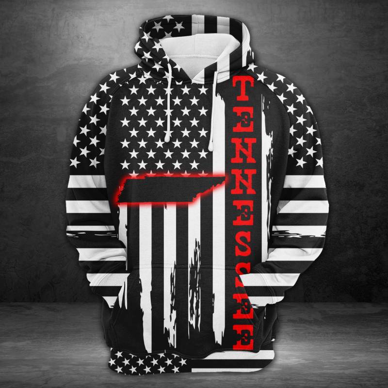 Awesome Tennessee Black And White Flag H25517 – All Over Print Unisex Hoodie