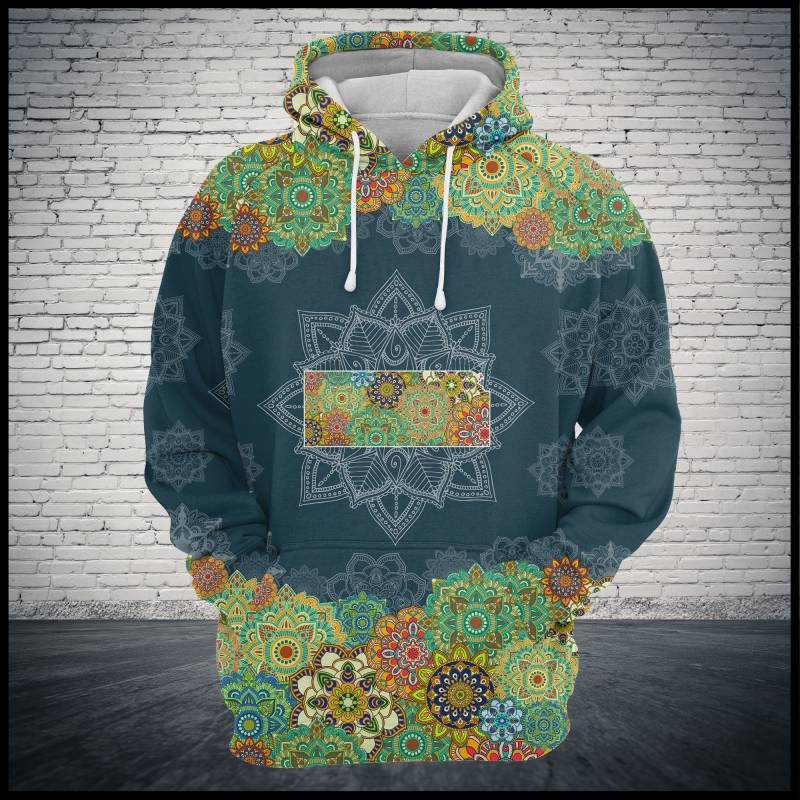 Kansas Floral Mandala G526 – All Over Print Unisex Hoodie