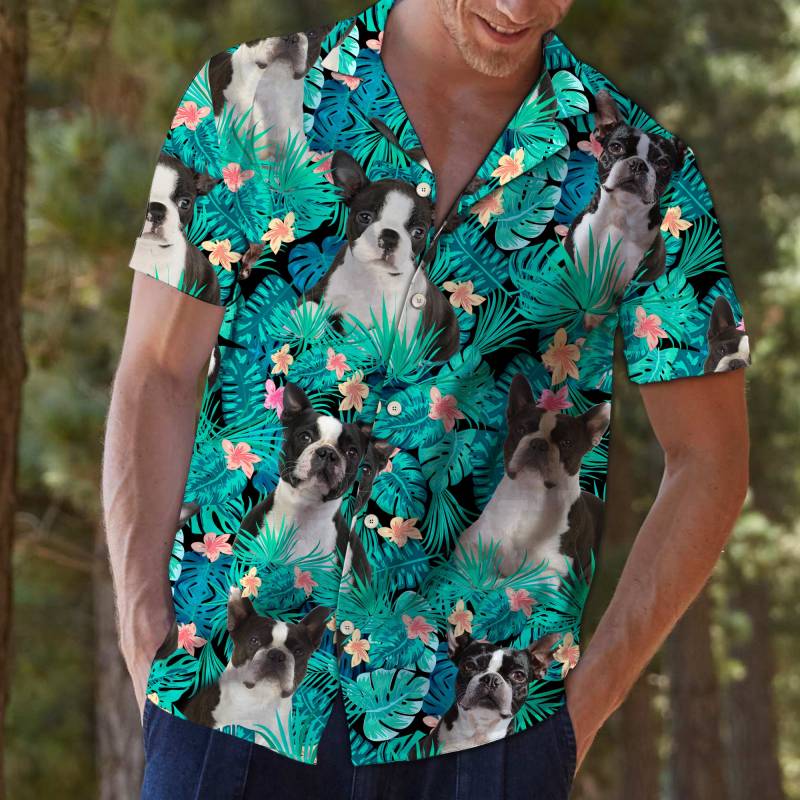 Boston Terrier Tropical T0207 – Hawaii Shirt