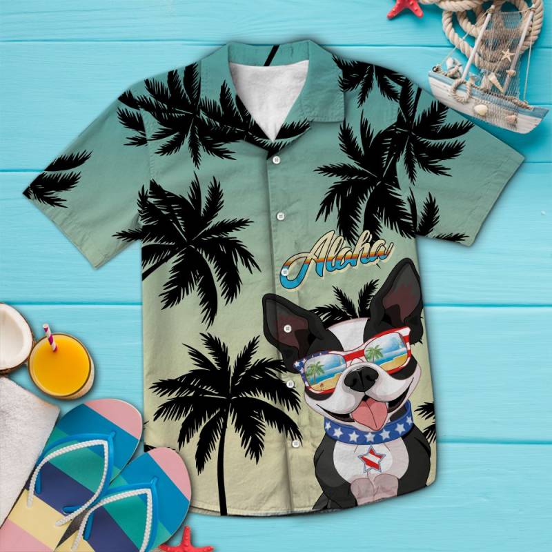 Boston Terrier Tropical G5727 – Hawaiian Shirt